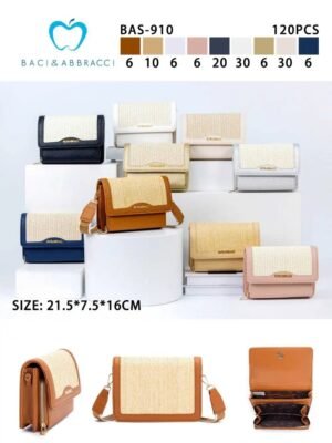Baci&Abbracci - Borsa a tracolla effetto paglia - BAS-910