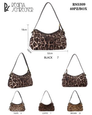 Regina Schrecker - Borsa a spalla in pelliccia maculata - RS5309