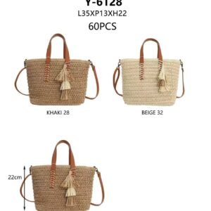 Borsa a mano effetto paglia